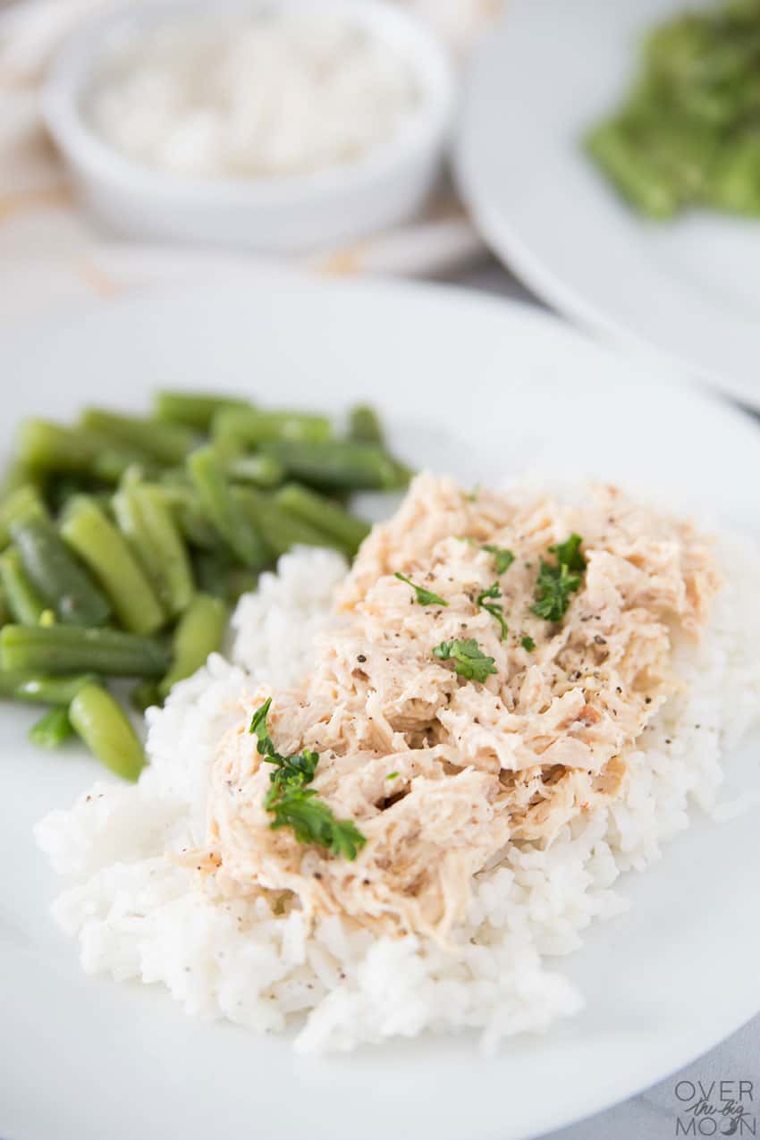 Creamy Italian Chicken Dinner Recipe - made from a freezer meal. From overthebigmoon.com!